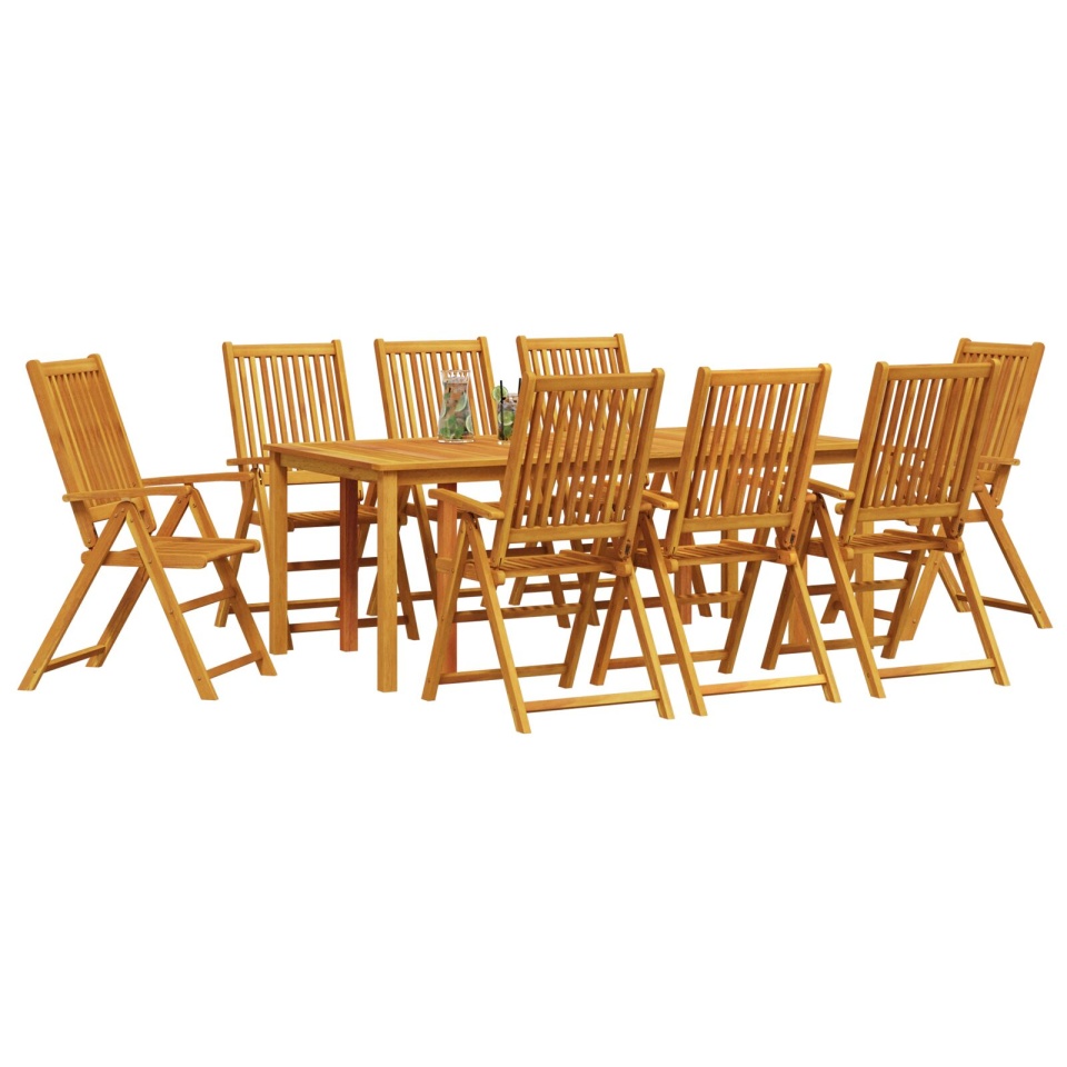 Set de dining pentru grădină , 9 piese, din lemn solid de acacia, pliabil - 2 | YEO