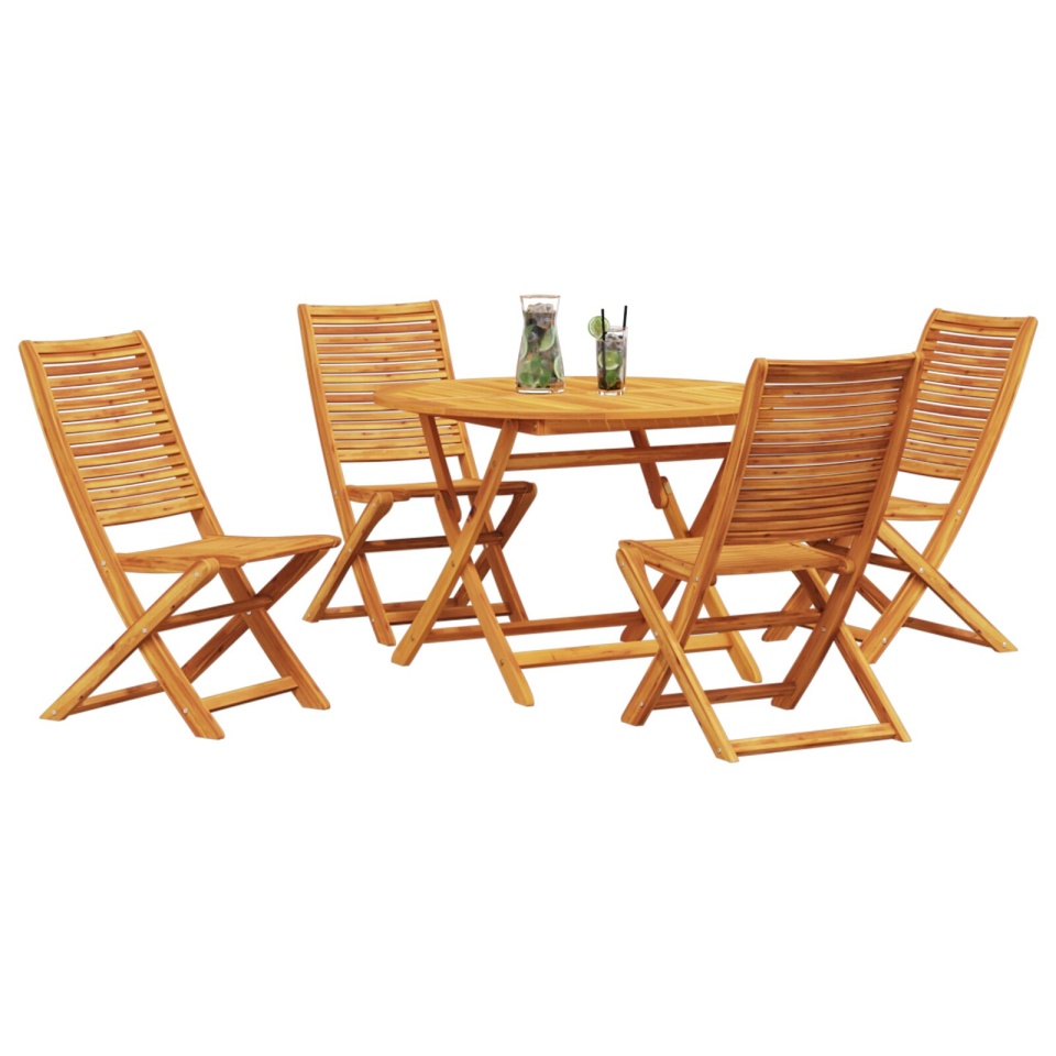 Set de dining pentru grădină din 5 piese din lemn solid de acacia - 2 | YEO