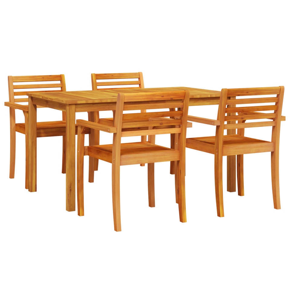 Set de dining pentru grădină forma 5 piese din lemn masiv de acacia - 1 | YEO