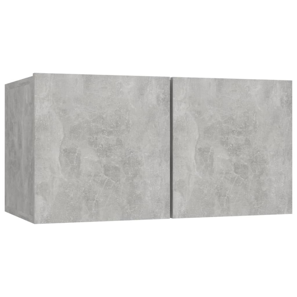 Set de dulapuri TV, 4 piese, gri beton, lemn prelucrat - 3 | YEO