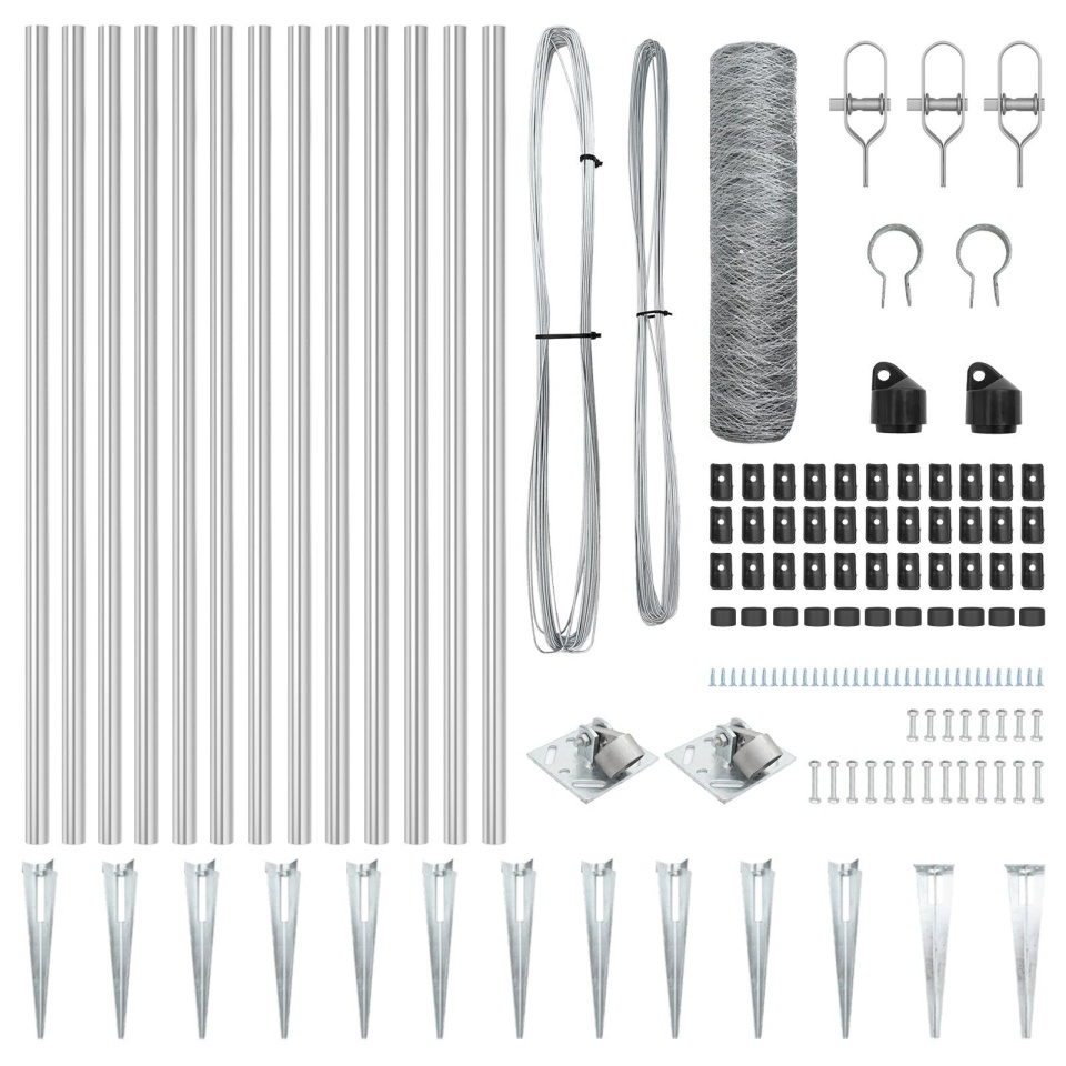 Set de Gard Set de 2 Metal galvanizat Oțel galvanizat 25 x 0.5 m - 2 | YEO