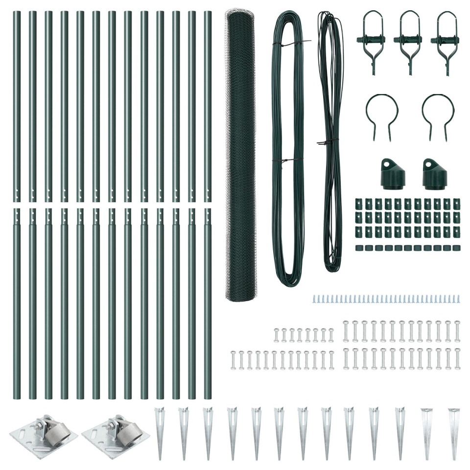 Set de Garduri Set de 2 Verde Metal 25 x 1.5 m Rezistent - 3 | YEO