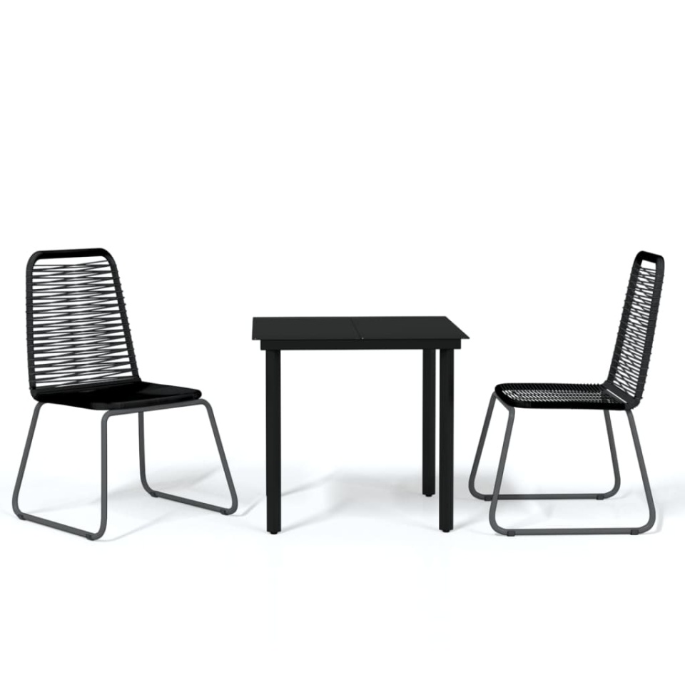 Set de mobilier pentru grădină, 3 piese, negru - 1 | YEO
