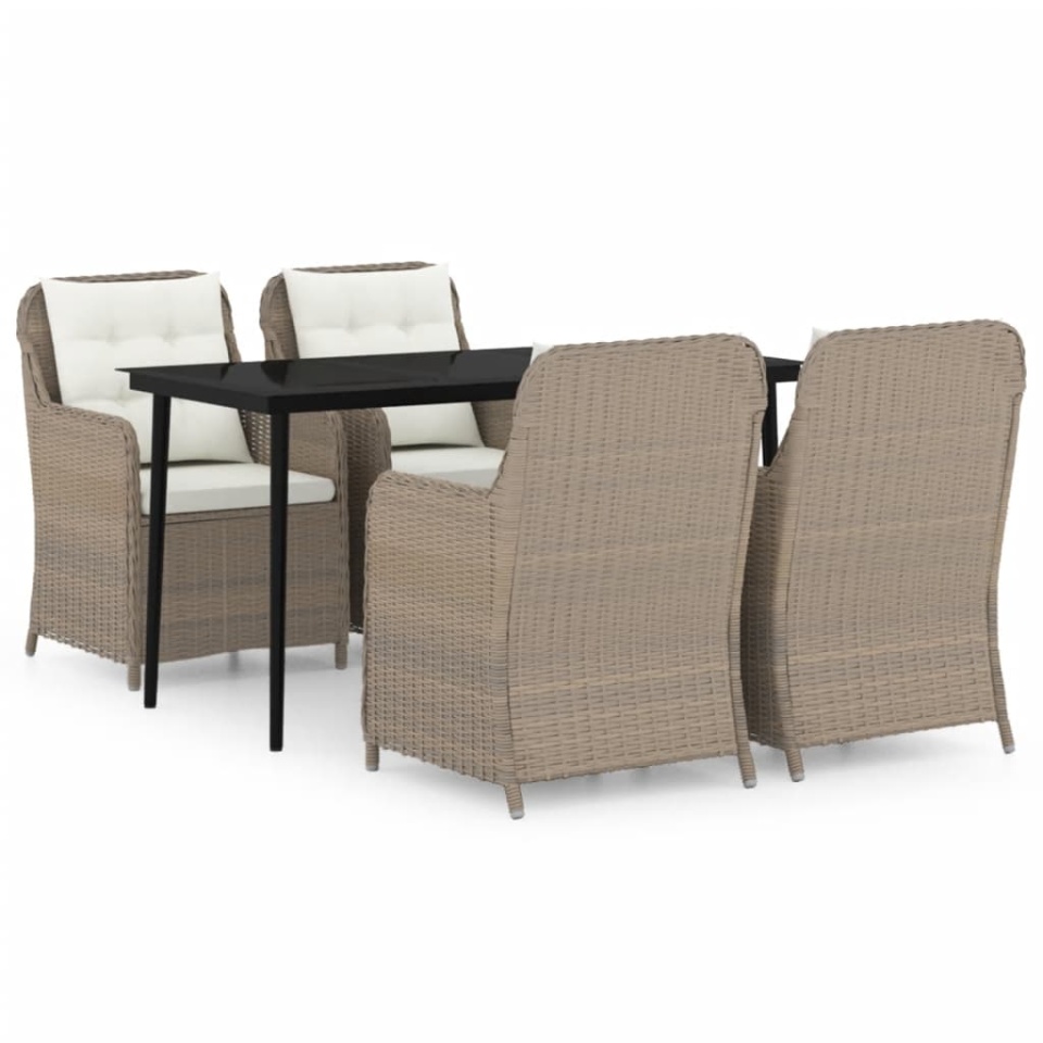 Set de mobilier pentru grădină, 5 piese, maro - 1 | YEO