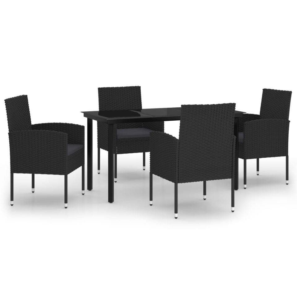 Set de servit masa pentru grădină, 5 piese, negru - 1 | YEO