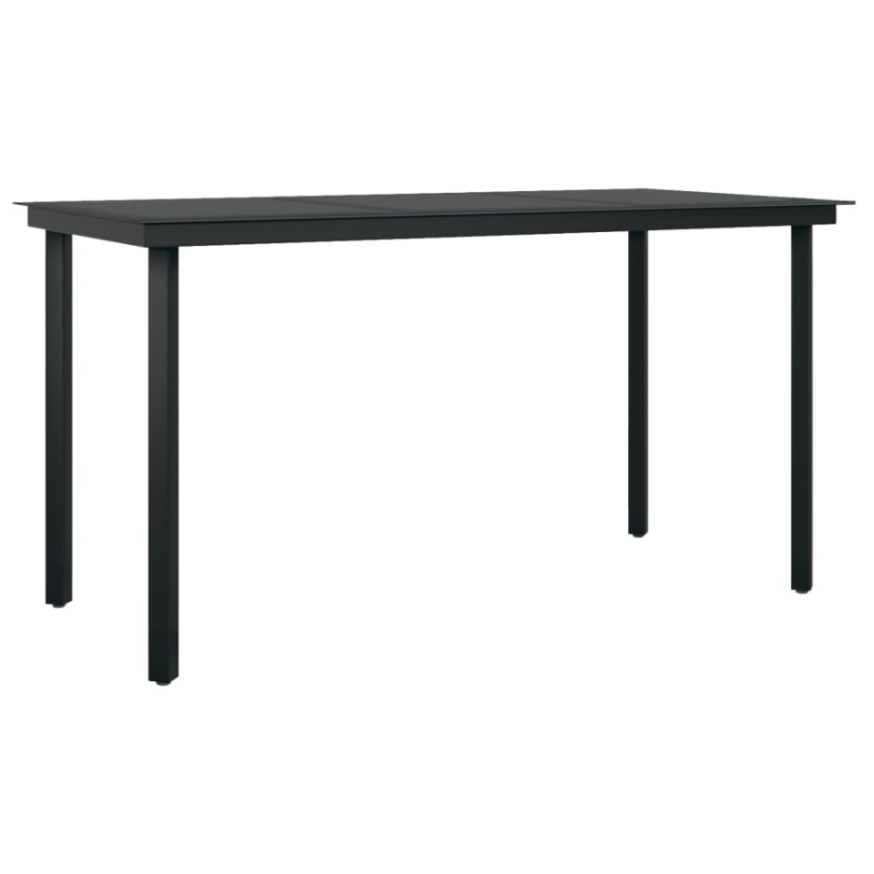 Set de servit masa pentru grădină, 7 piese, negru - 2 | YEO