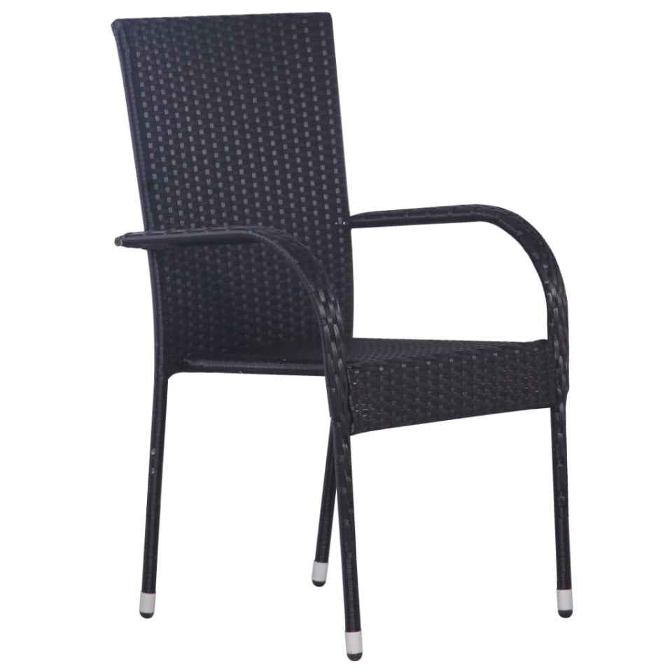 Set de servit masa pentru grădină, 7 piese, negru - 4 | YEO