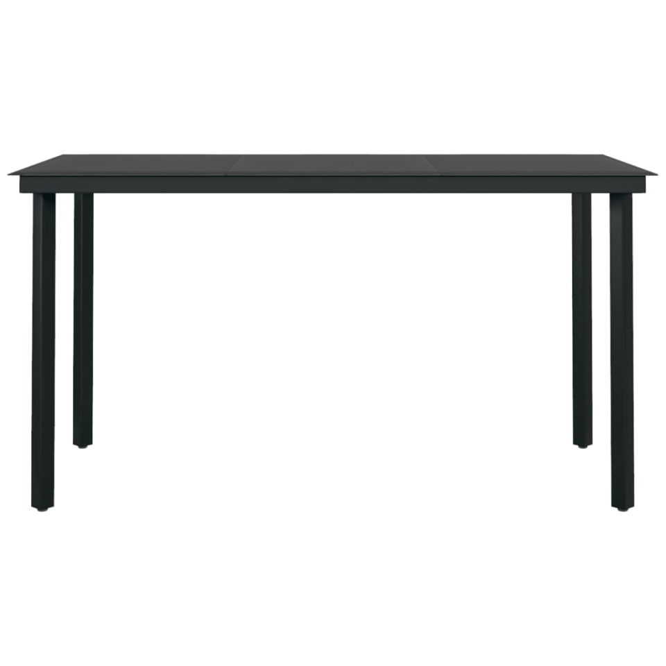 Set de servit masa pentru grădină, 7 piese, negru - 4 | YEO