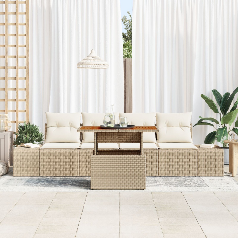 Set de sofa de grădină Set de 5 Bej Ratan Mobilier de exterior - 2 | YEO