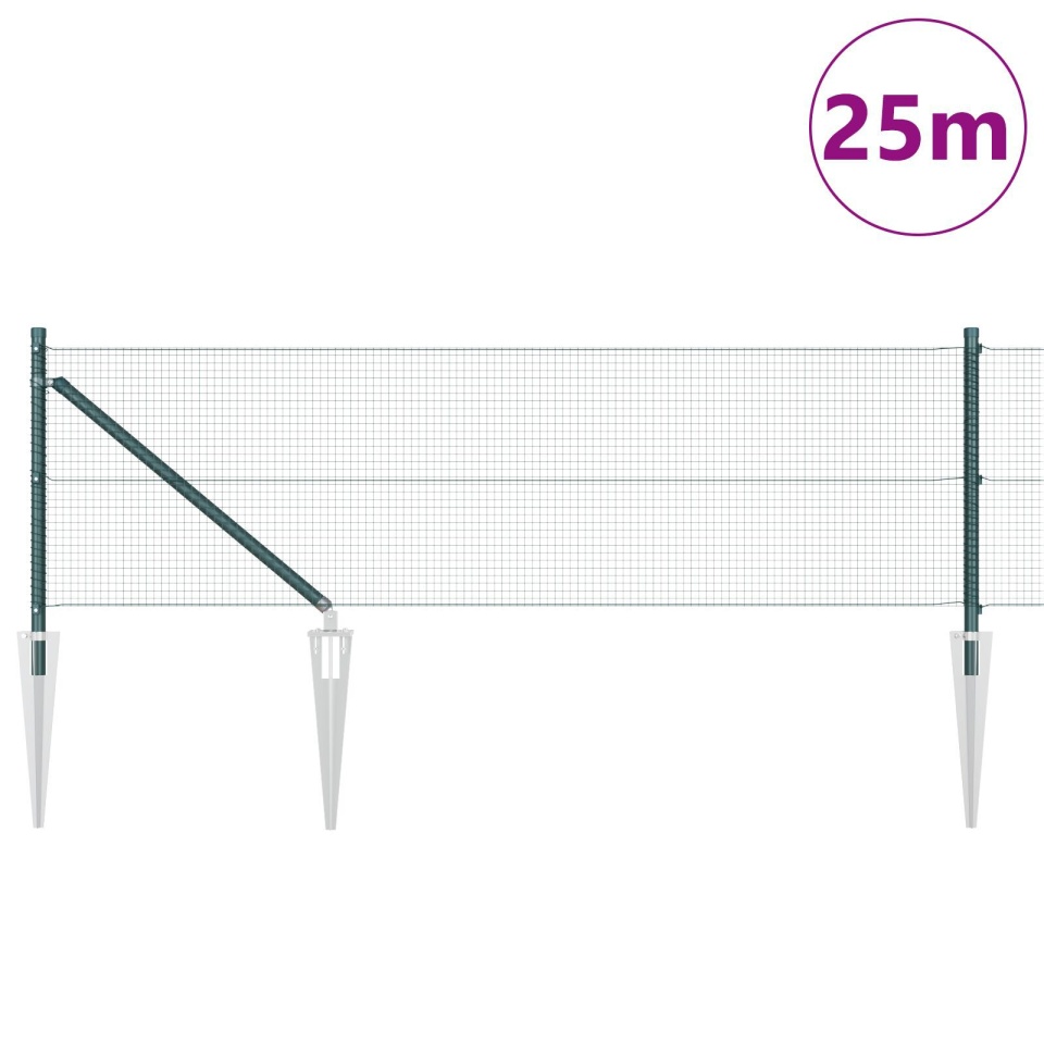 Set de stâlpi din PVC pentru gard Set de 2 Verde PVC, Metal - 2 | YEO