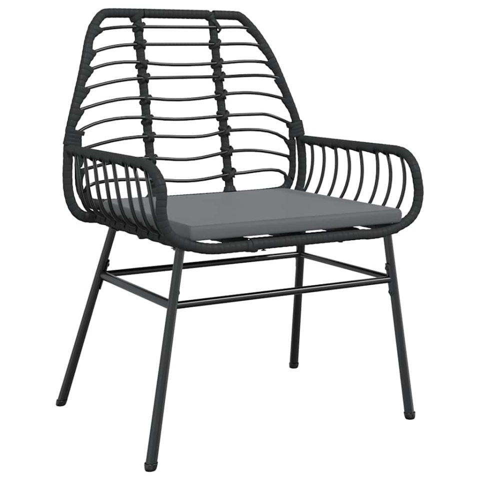 Set de sufragerie de grădină 5 piese neagră Sticlă Poly Rattan - 3 | YEO