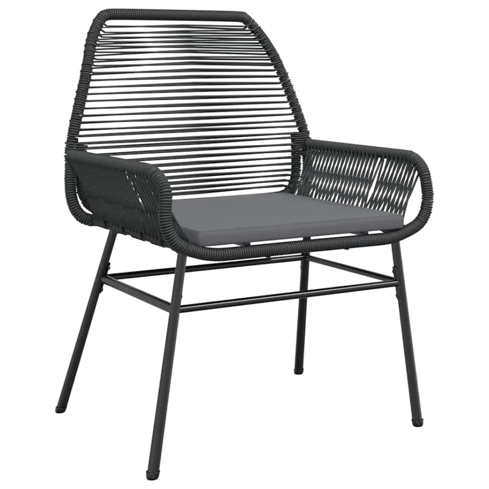 Set de sufragerie de grădină 5 piese neagră Sticlă Poly Rattan - 3 | YEO