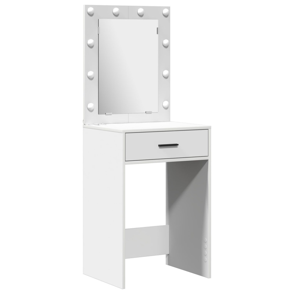 Set de toaletă 3 piese cu LED din lemn prelucrat alb - 3 | YEO