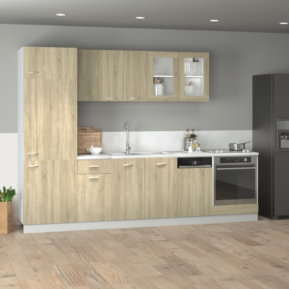 Set dulap de bucătărie “Lyon”, 8 piese, stejar sonoma