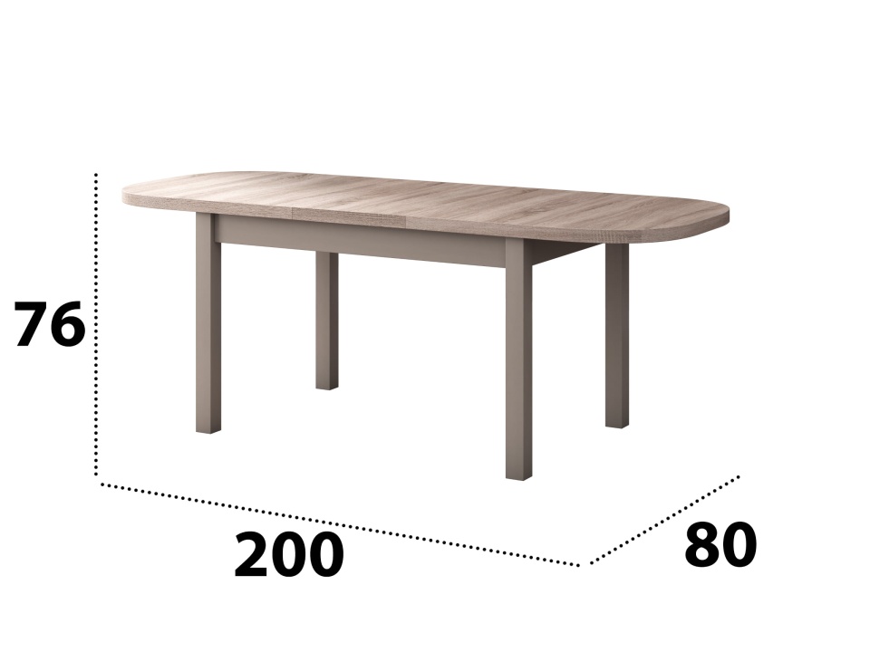 Set masa extensibila 160x200cm cu 6 scaune tapitate, mb-12 venus1 si s-37 boss7 s6, sonoma, lemn masiv de fag, stofa - 2 | YEO