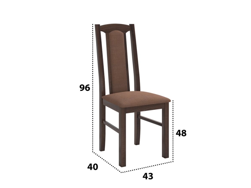 Set masa extensibila jork 250-300x100 cm, lemn masiv nuc, cu 12 scaune tapitate stofa maro, s-37 O15 - 2 | YEO