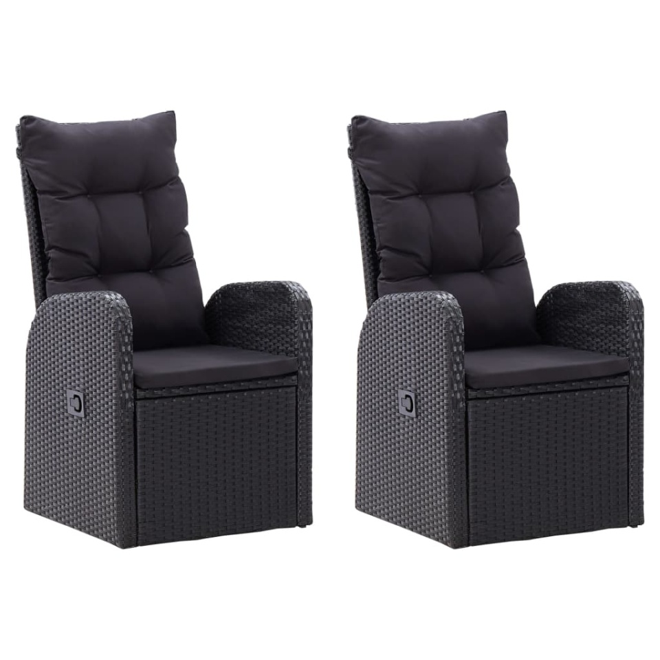 Set masă pentru grădină, 5 piese, cu perne, negru - 2 | YEO