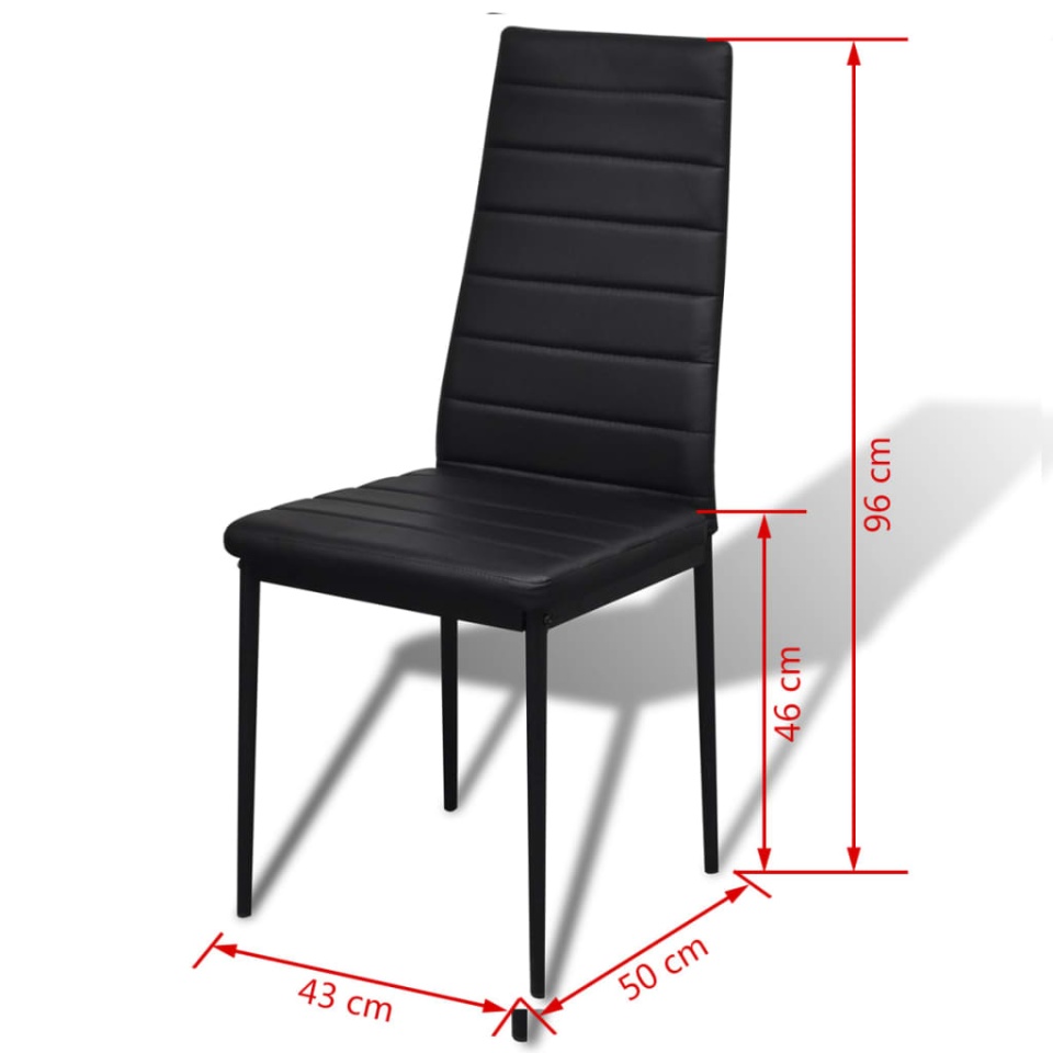 Set masă și scaune de bucătărie 7 piese, negru - 4 | YEO