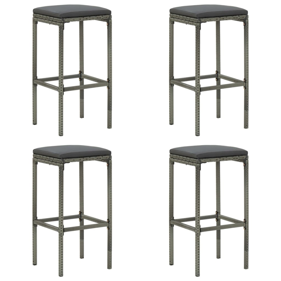Set mobilier bar de grădină cu perne, 5 piese, gri - 2 | YEO