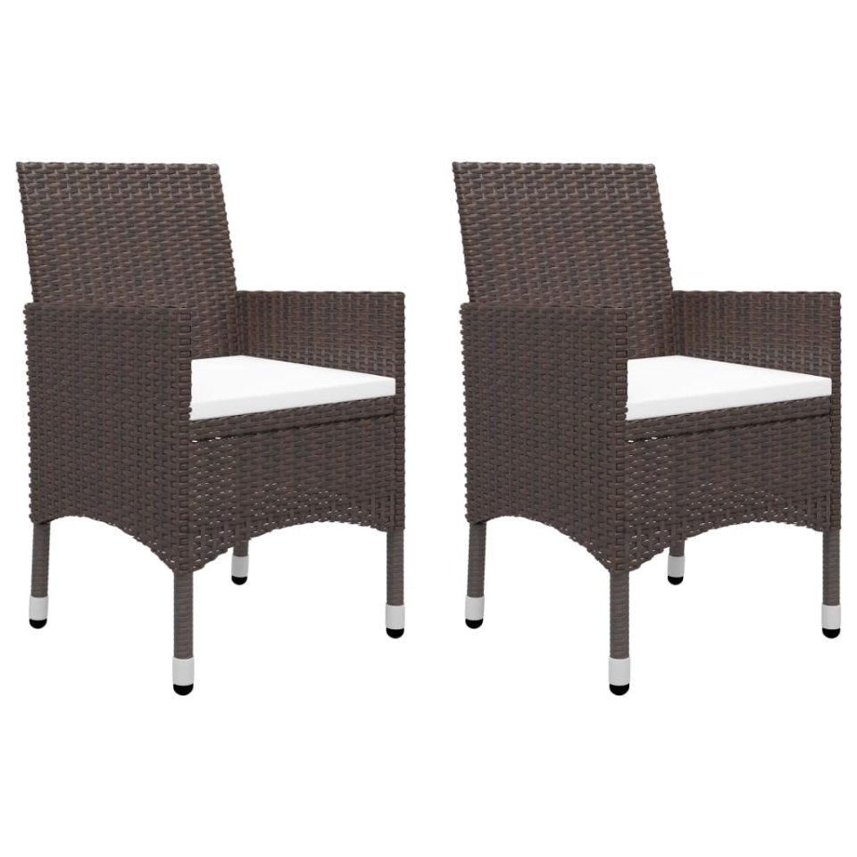 Set mobilier bistro, 3 piese, maro, poliratan/sticlă securizată - 2 | YEO
