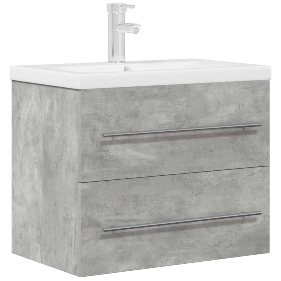 Set mobilier de baie, 2 piese, gri beton, lemn compozit - 1 | YEO