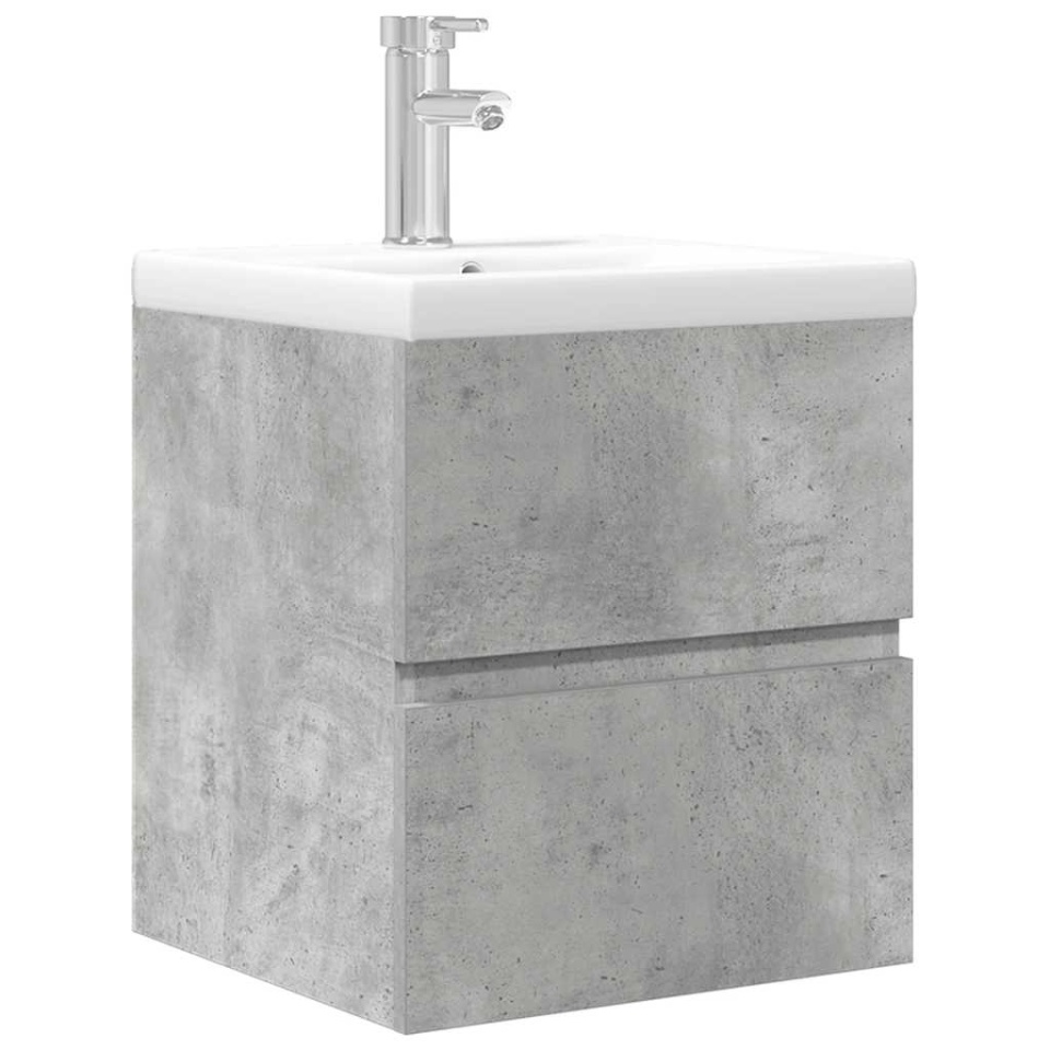 Set mobilier de baie, 2 piese, gri beton, lemn compozit - 1 | YEO