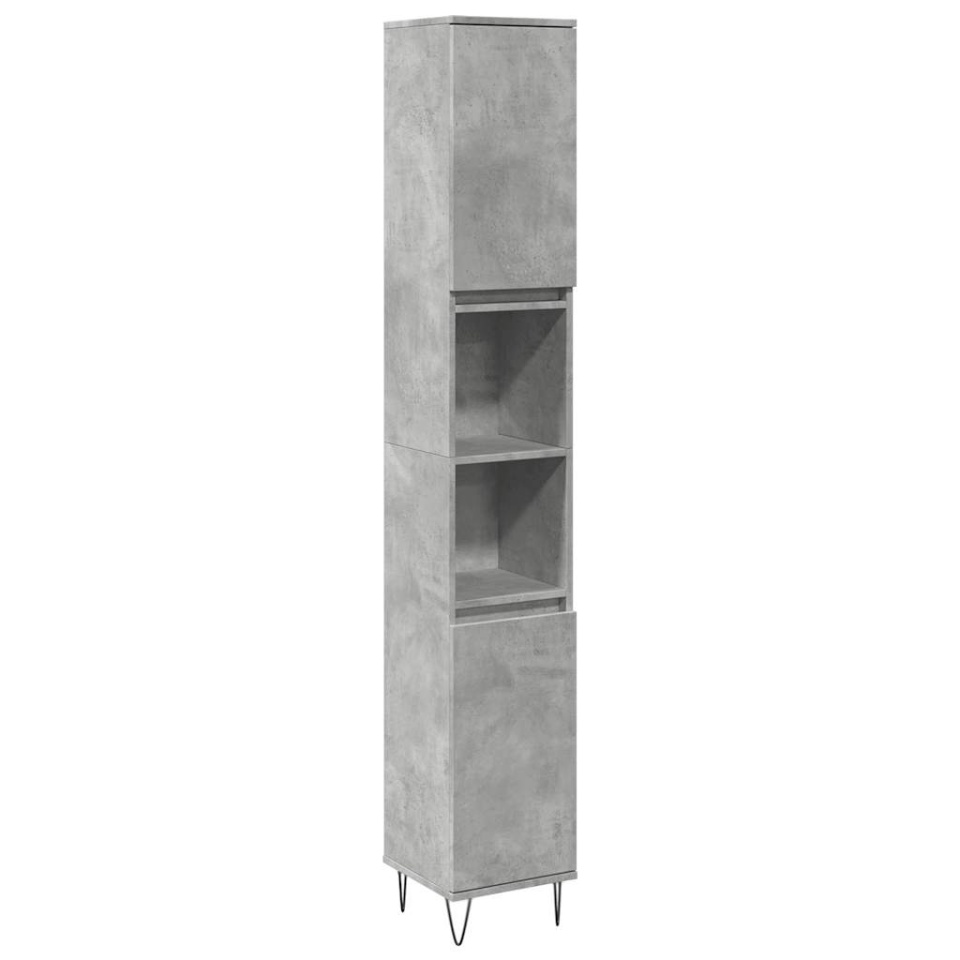 Set mobilier de baie, 3 piese, gri beton, lemn compozit - 3 | YEO