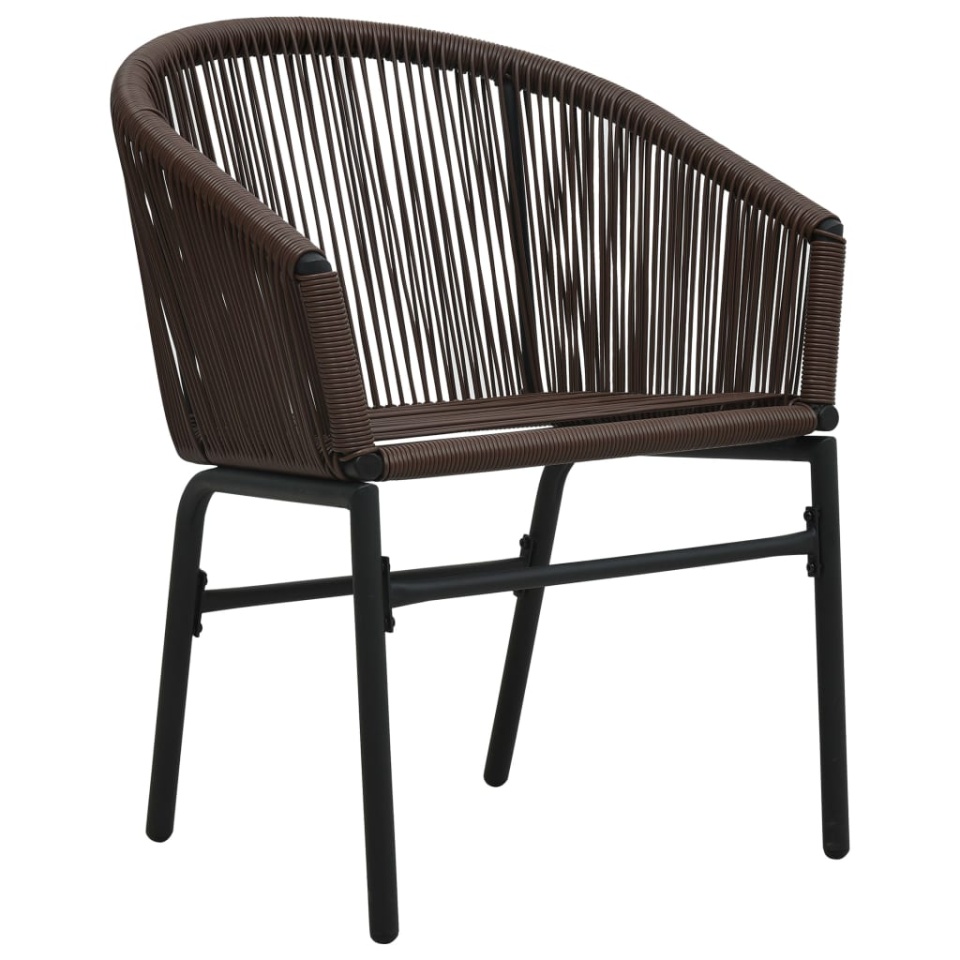 Set mobilier de bistro cu perne, 3 piese, maro, ratan PE - 3 | YEO