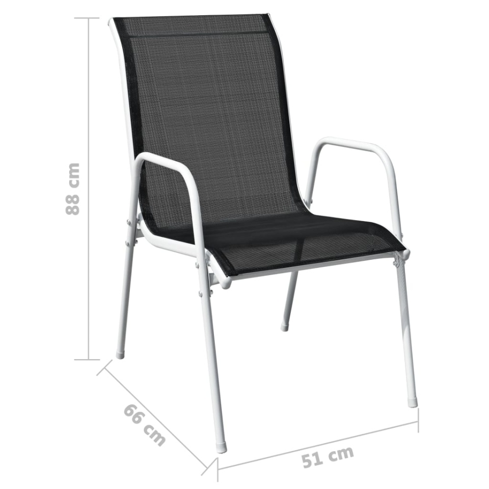 Set mobilier de exterior, 9 piese, negru, oțel - 4 | YEO