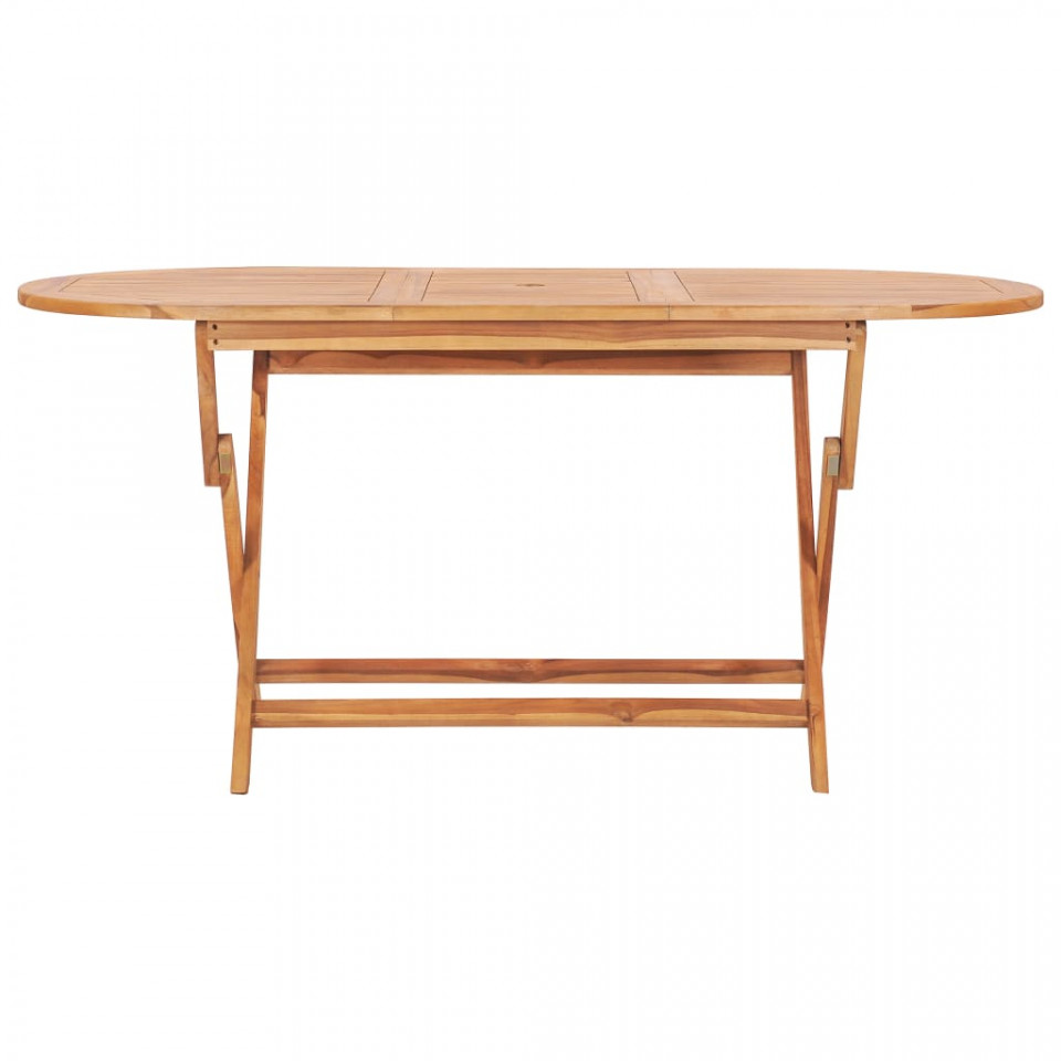 Set mobilier de exterior pliabil, 9 piese, lemn masiv de tec - 2 | YEO