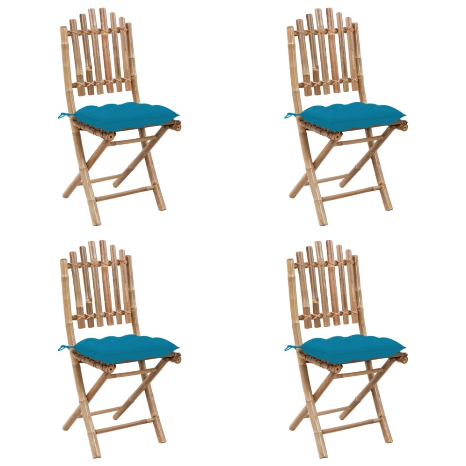 Set mobilier de exterior pliabil, cu perne, 5 piese, bambus - 2 | YEO