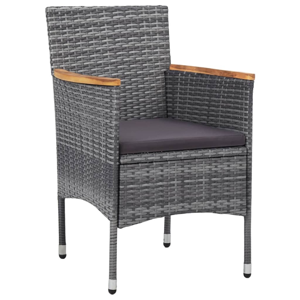 Set mobilier de grădină, 3 piese, gri, poliratan - 2 | YEO