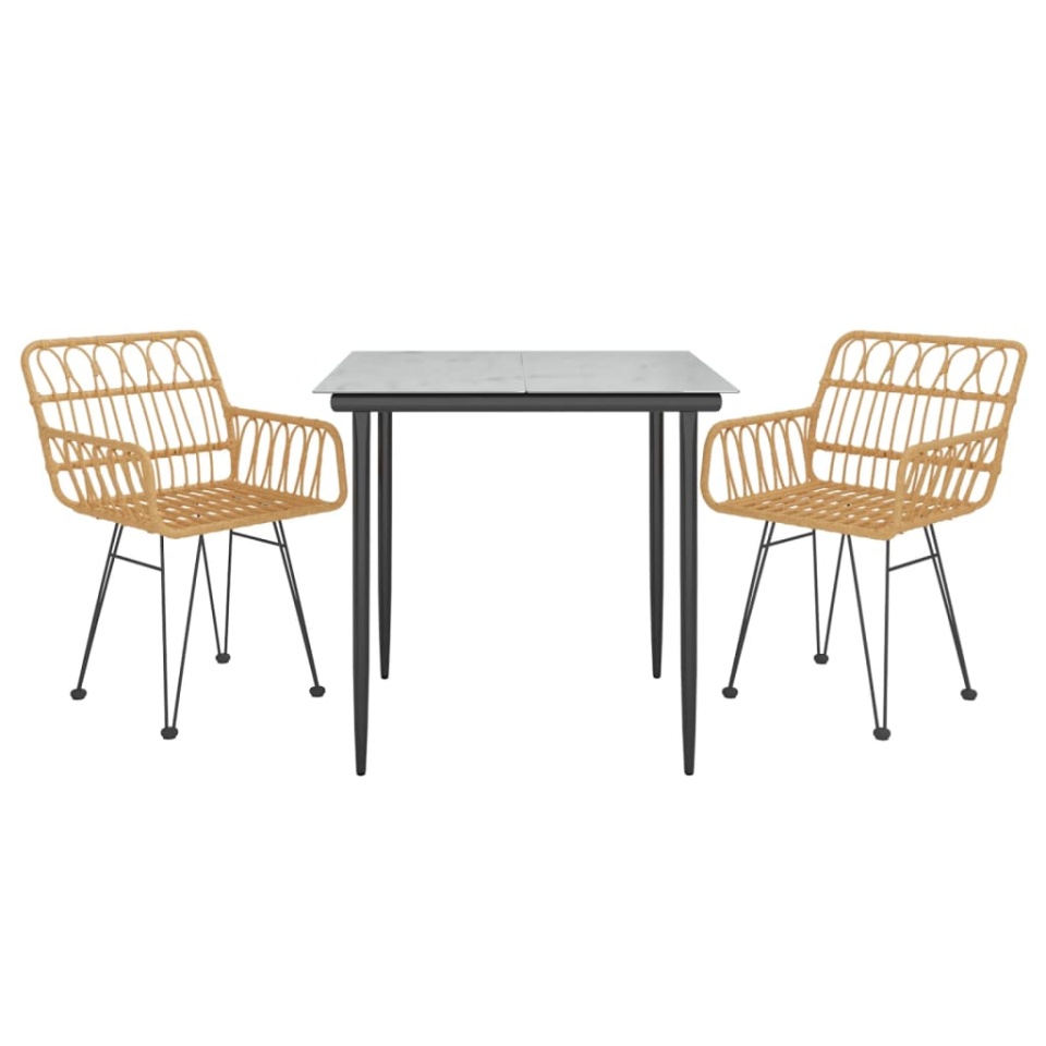 Set mobilier de grădină, 3 piese, poliratan - 2 | YEO