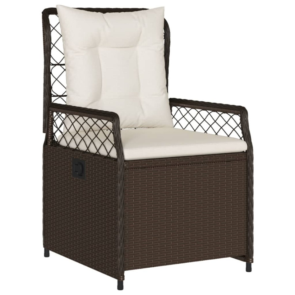 Set mobilier de grădină, 5 piese, cu perne, maro, poliratan - 2 | YEO