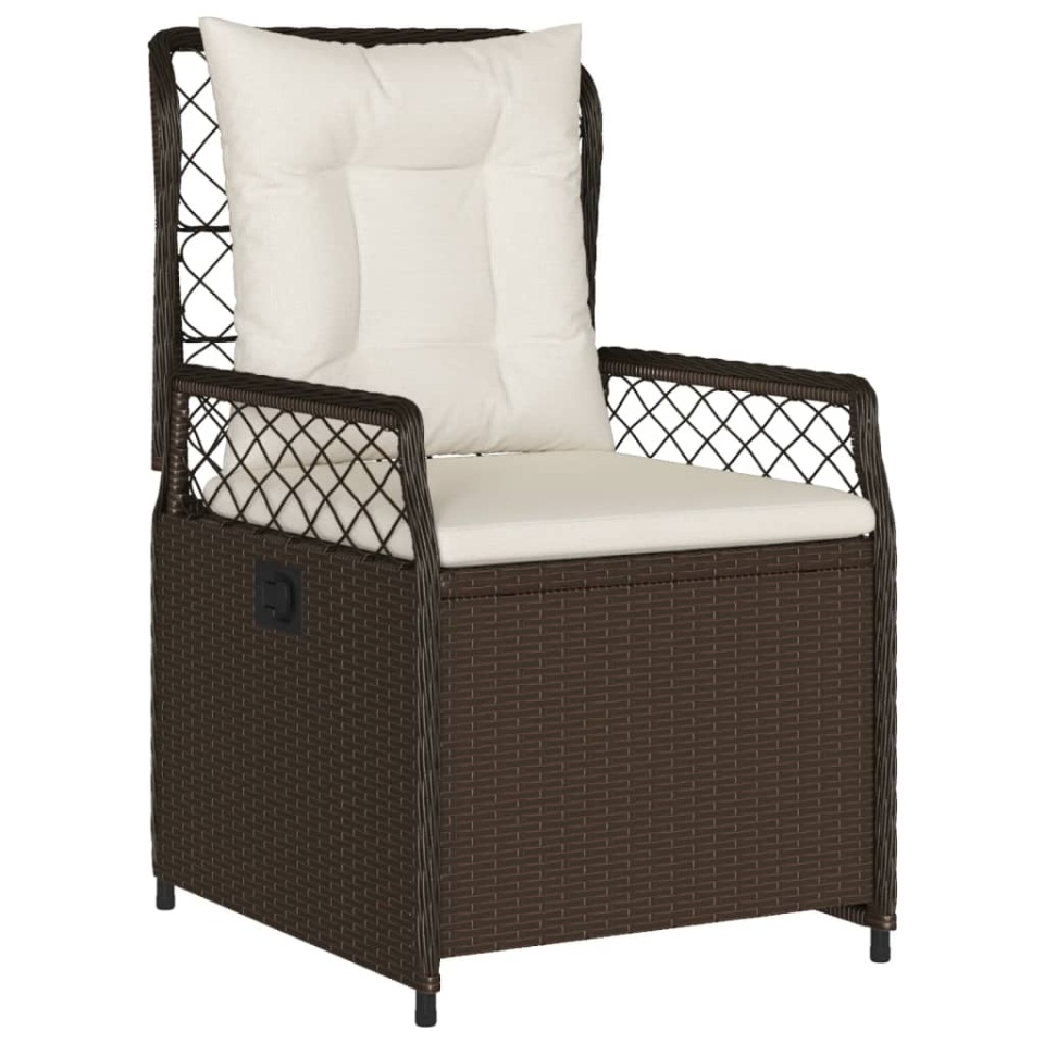 Set mobilier de grădină, 5 piese, cu perne, maro, poliratan - 2 | YEO