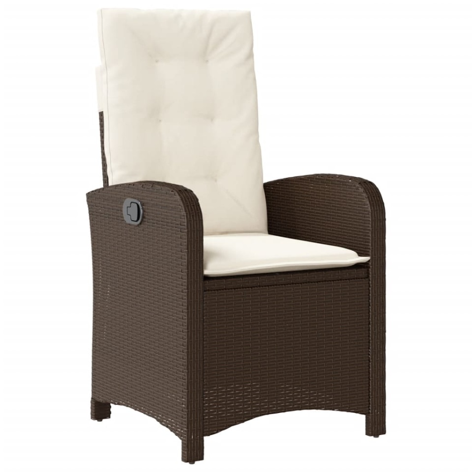 Set mobilier de grădină, 5 piese, cu perne, maro, poliratan - 2 | YEO
