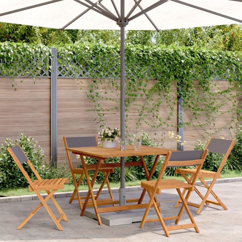 Set mobilier de grădină 5 piese textil antracit/lemn masiv