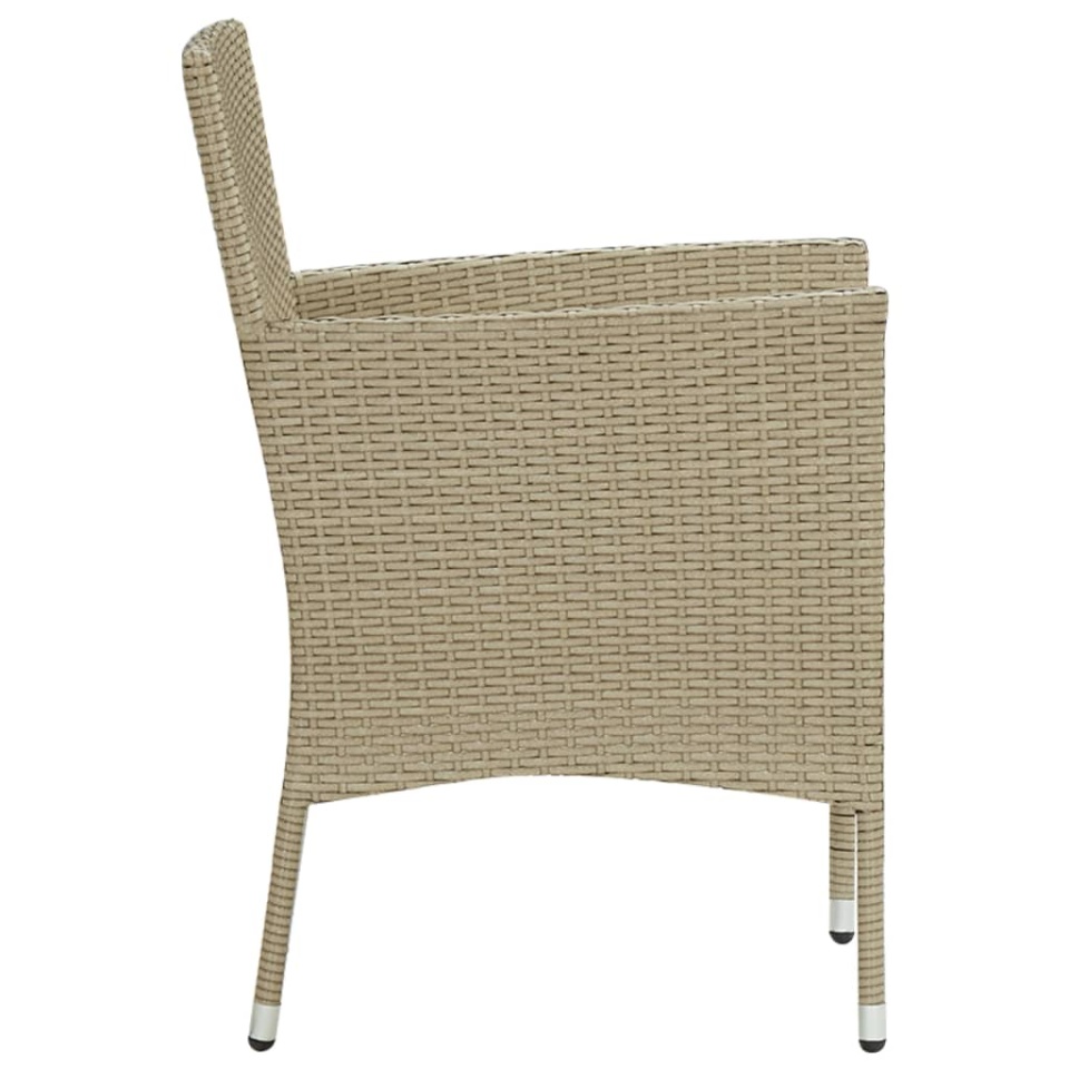 Set mobilier de grădină, 7 piese, bej, poliratan - 4 | YEO