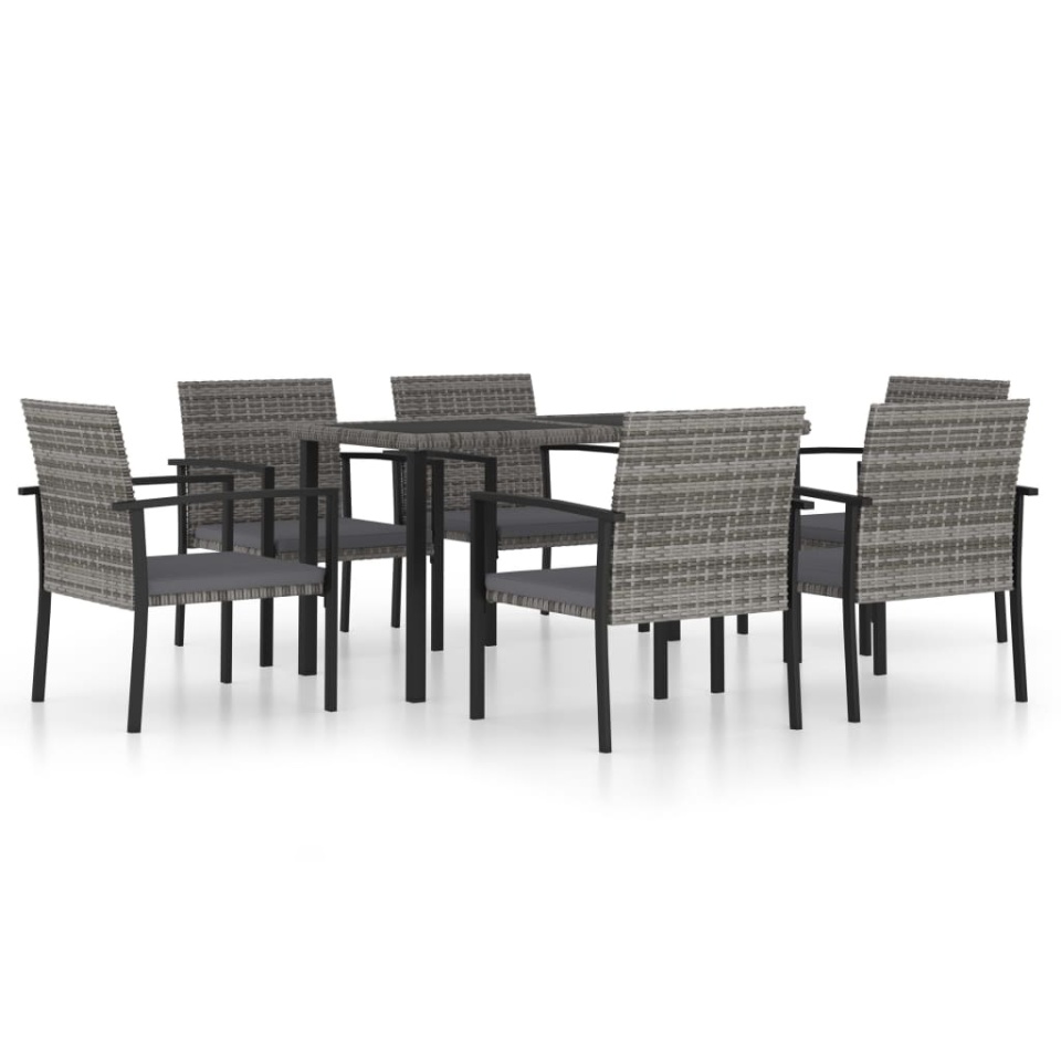 Set mobilier de grădină, 7 piese, gri, poliratan - 1 | YEO
