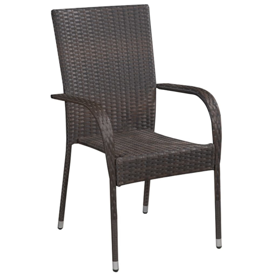 Set mobilier de grădină, 7 piese, maro și negru - 2 | YEO