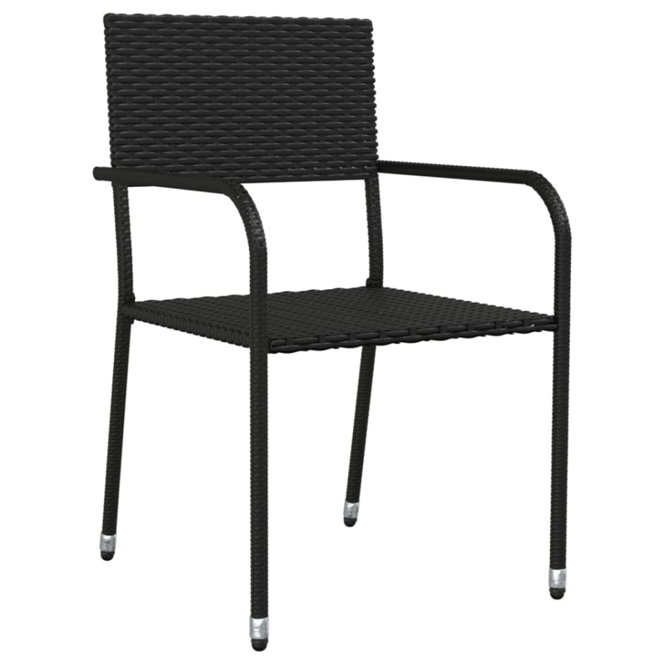 Set mobilier de grădină, 9 piese, negru, poliratan și oțel - 3 | YEO