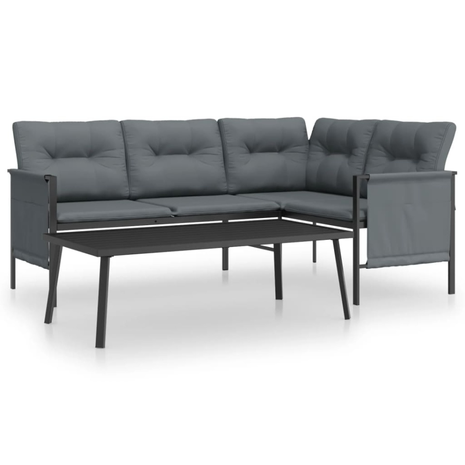 Set mobilier de grădină, antracit, 2 piese, oțel - 1 | YEO