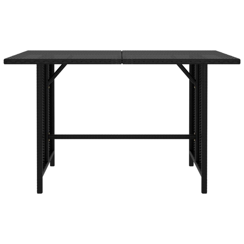 Set mobilier de grădină cu perne, 10 piese, negru, poliratan - 3 | YEO