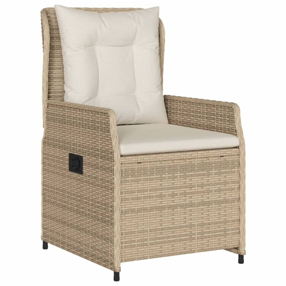Set mobilier de grădină cu perne, 3 piese, bej, poliratan - 2 | YEO