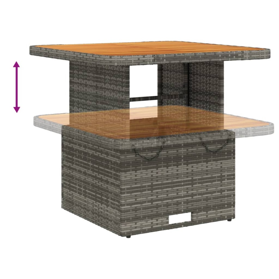 Set mobilier de grădină cu perne, 3 piese, gri, poliratan - 3 | YEO