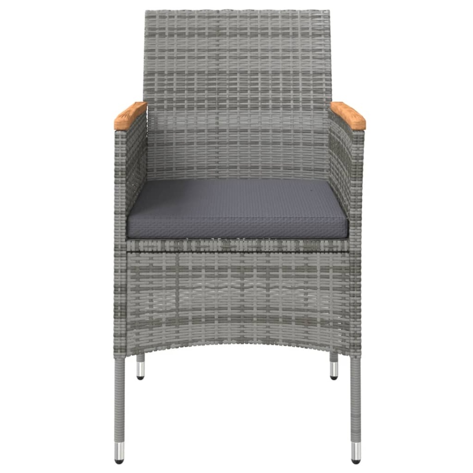 Set mobilier de grădină, cu perne, 3 piese, gri și negru - 3 | YEO