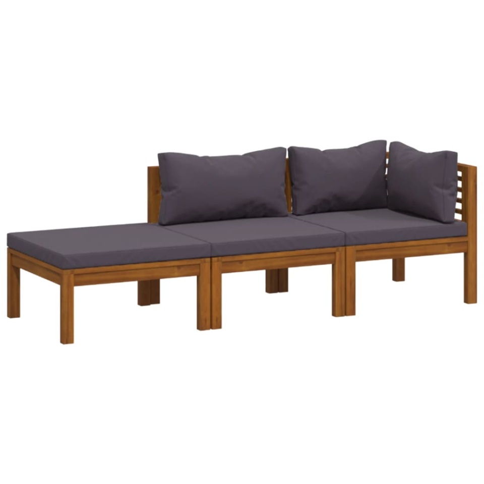 Set mobilier de grădină cu perne, 3 piese, lemn masiv de acacia - 1 | YEO
