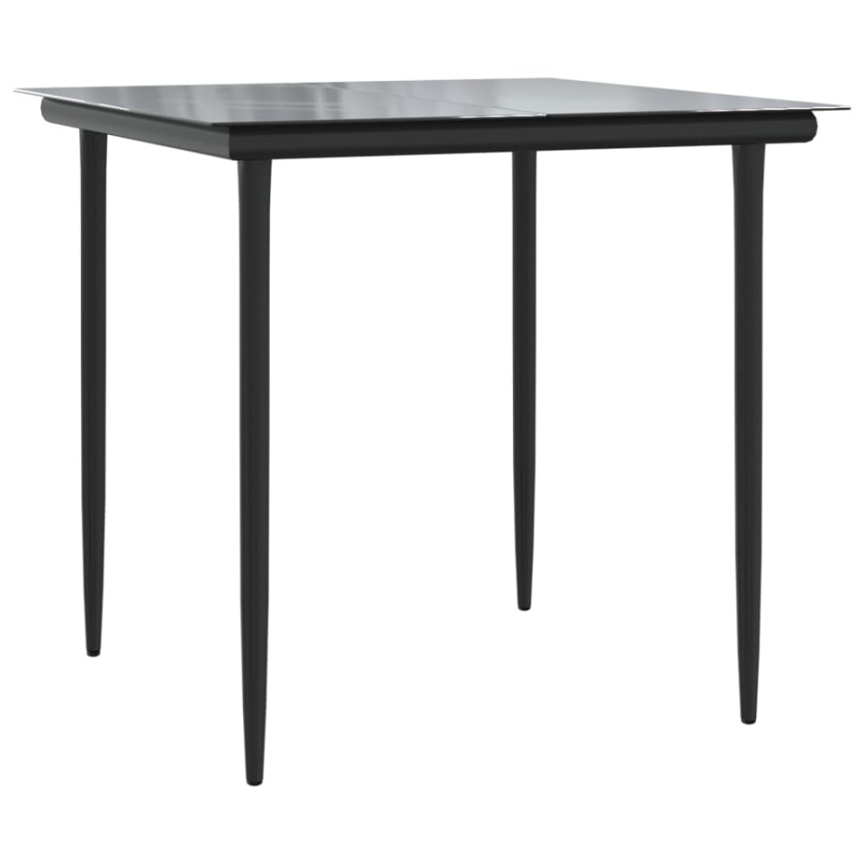 Set mobilier de grădină cu perne, 3 piese, negru, poliratan - 2 | YEO