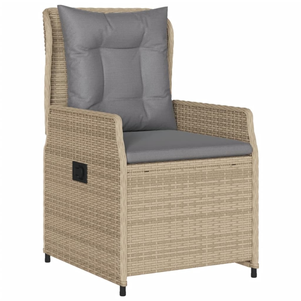 Set mobilier de grădină cu perne, 5 piese, bej, poliratan - 2 | YEO