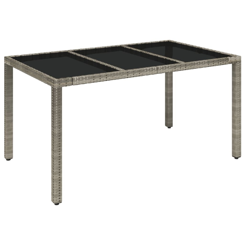 Set mobilier de grădină cu perne, 5 piese, gri, poliratan - 2 | YEO